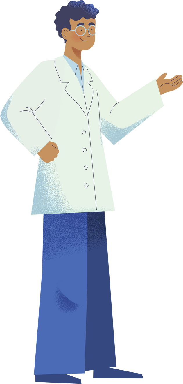 Stippled Blocky Scientist